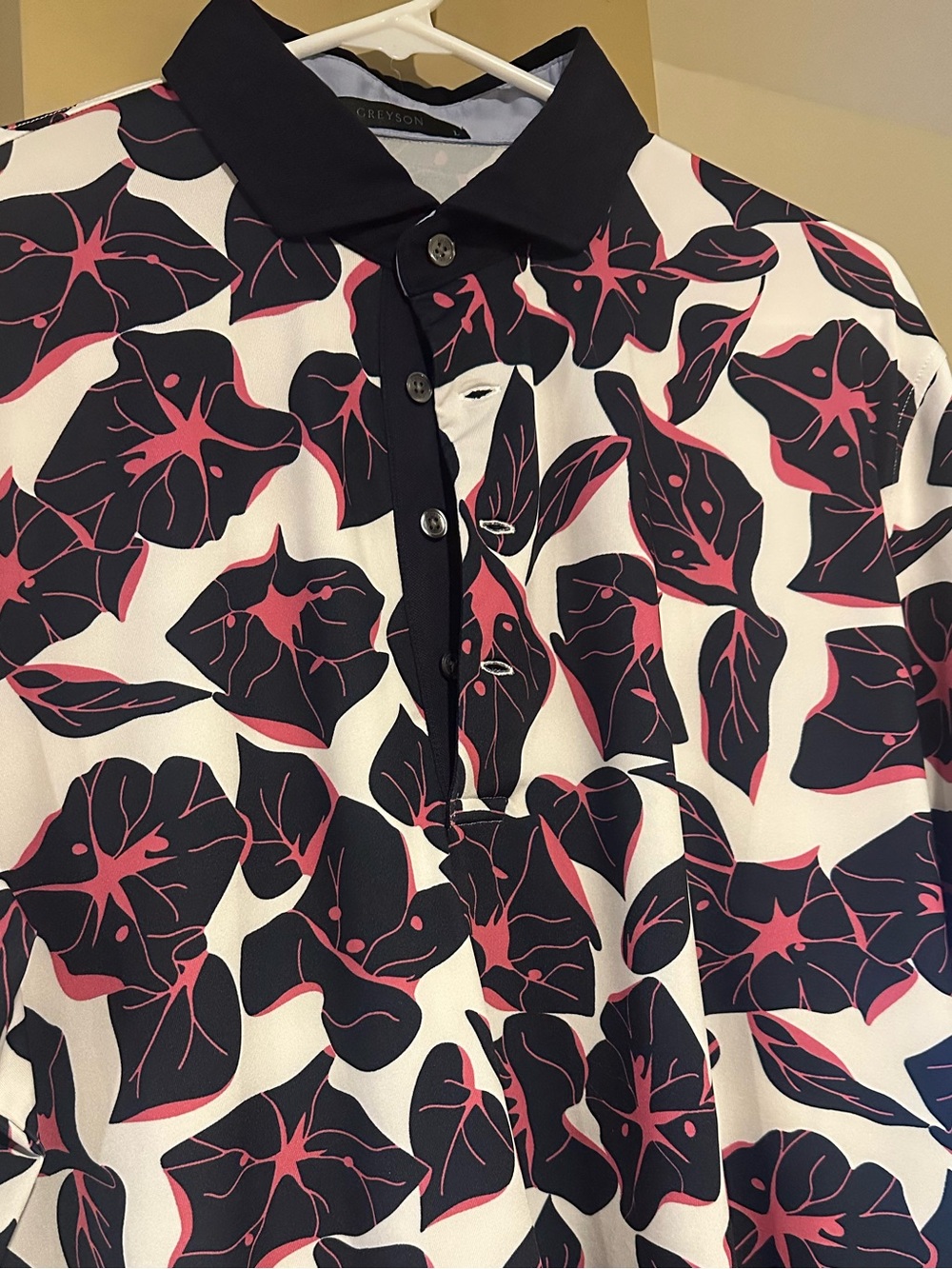 Greyson Navy, Pink & White Floral-Print Polo
